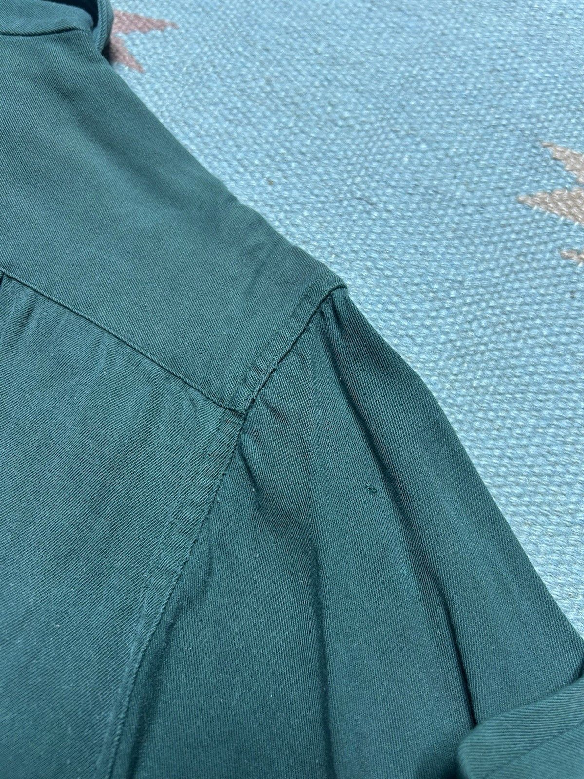 Vintage Vtg 1940s rayon gabardine button shirt forest green medium Size US M / EU 48-50 / 2 - 15 Thumbnail