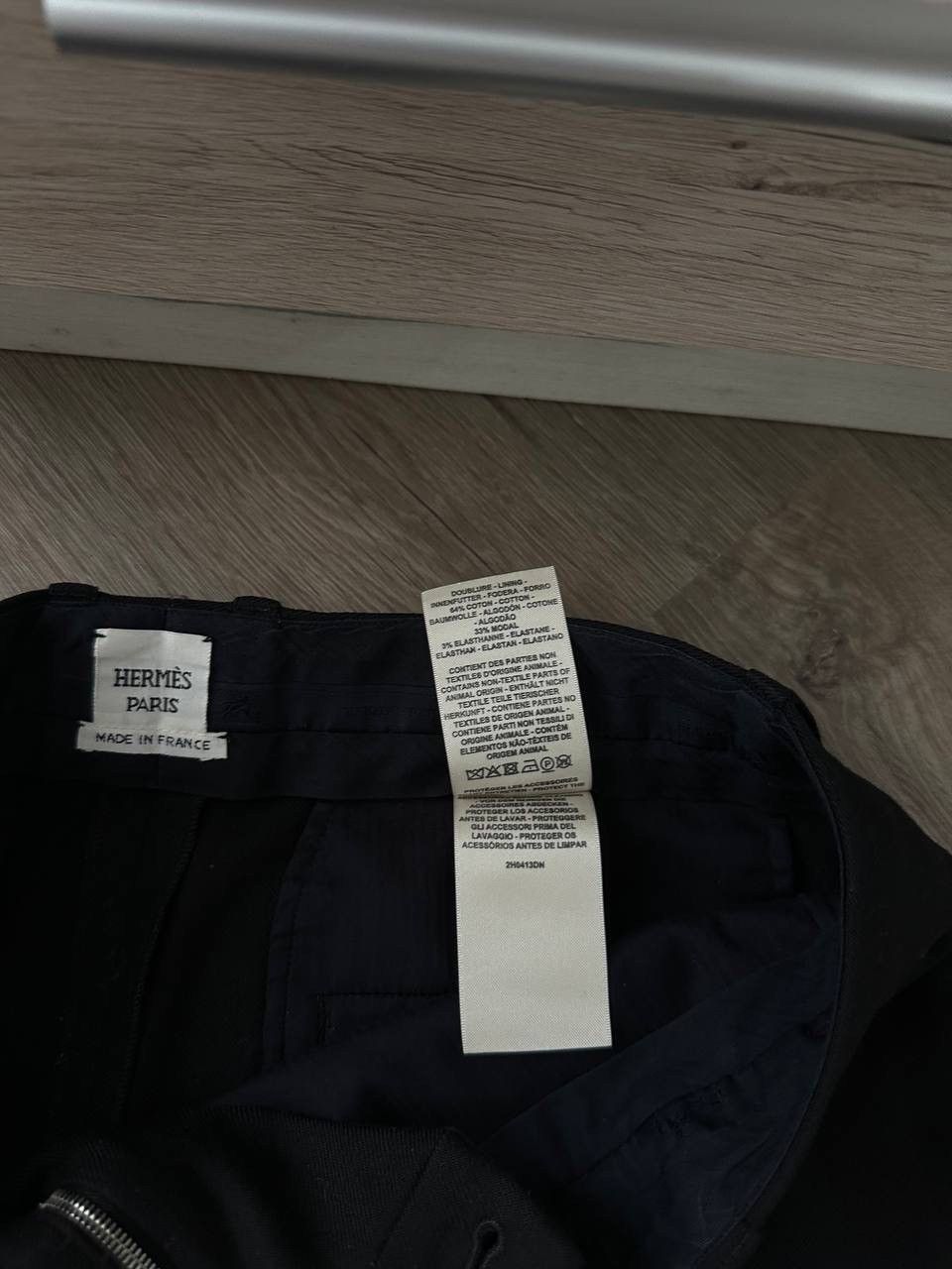 Hermes × Vintage Vintage Hermes Paris Wool Black Stretch Women’s Pants Size 28" / US 6 / IT 42 - 12 Thumbnail
