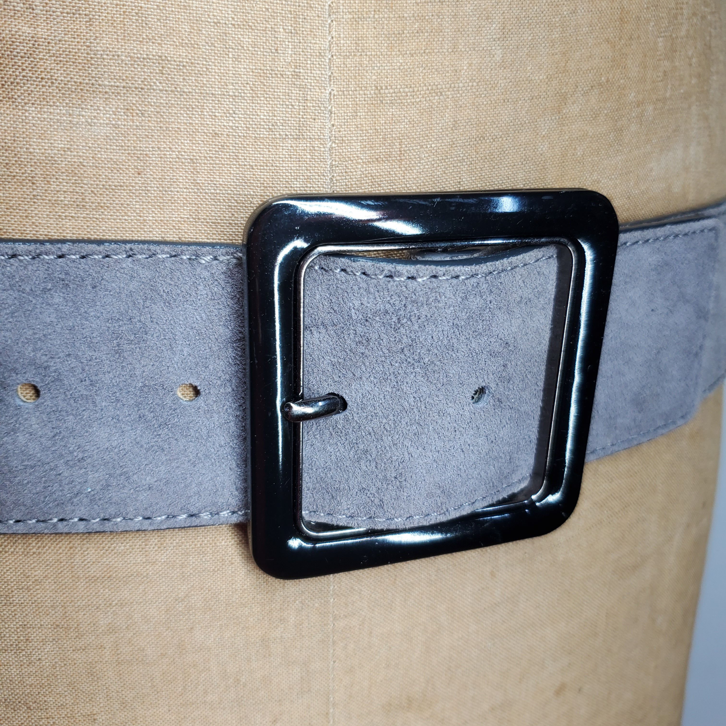 Nine West Nine West 32-44" NEW Belt M/L Grey Black Buckle Leather Size ONE SIZE - 7 Thumbnail