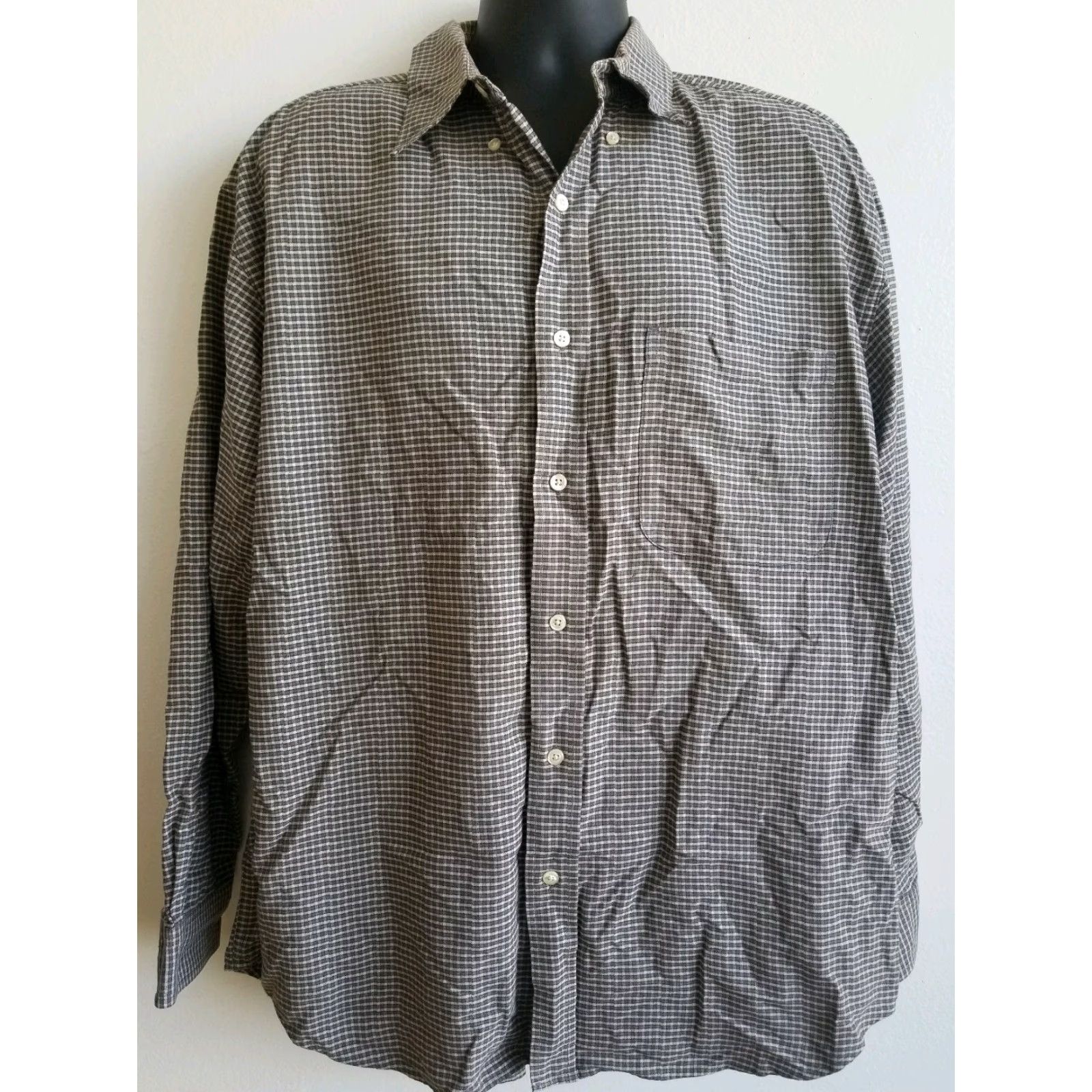 Eddie Bauer VINTAGE Eddie Bauer Men's Long Sleeve Casual Beige Grey Black Check Plaid Size M Size US M / EU 48-50 / 2 - 7 Thumbnail