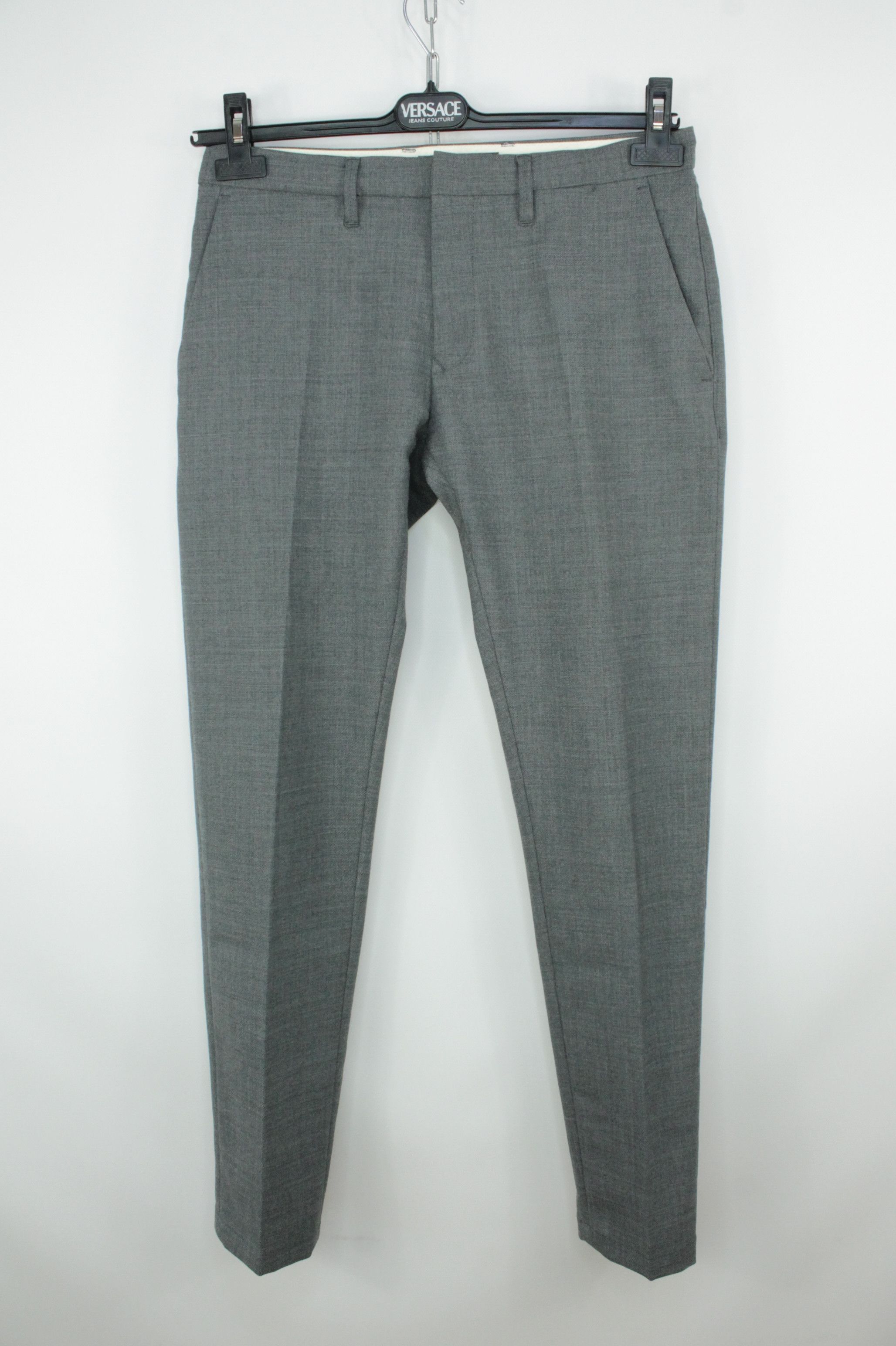 Siviglia Siviglia Gray Stretch Wool Blend Slim Fit Trousers Pants Size US 31 - 1 Thumbnail