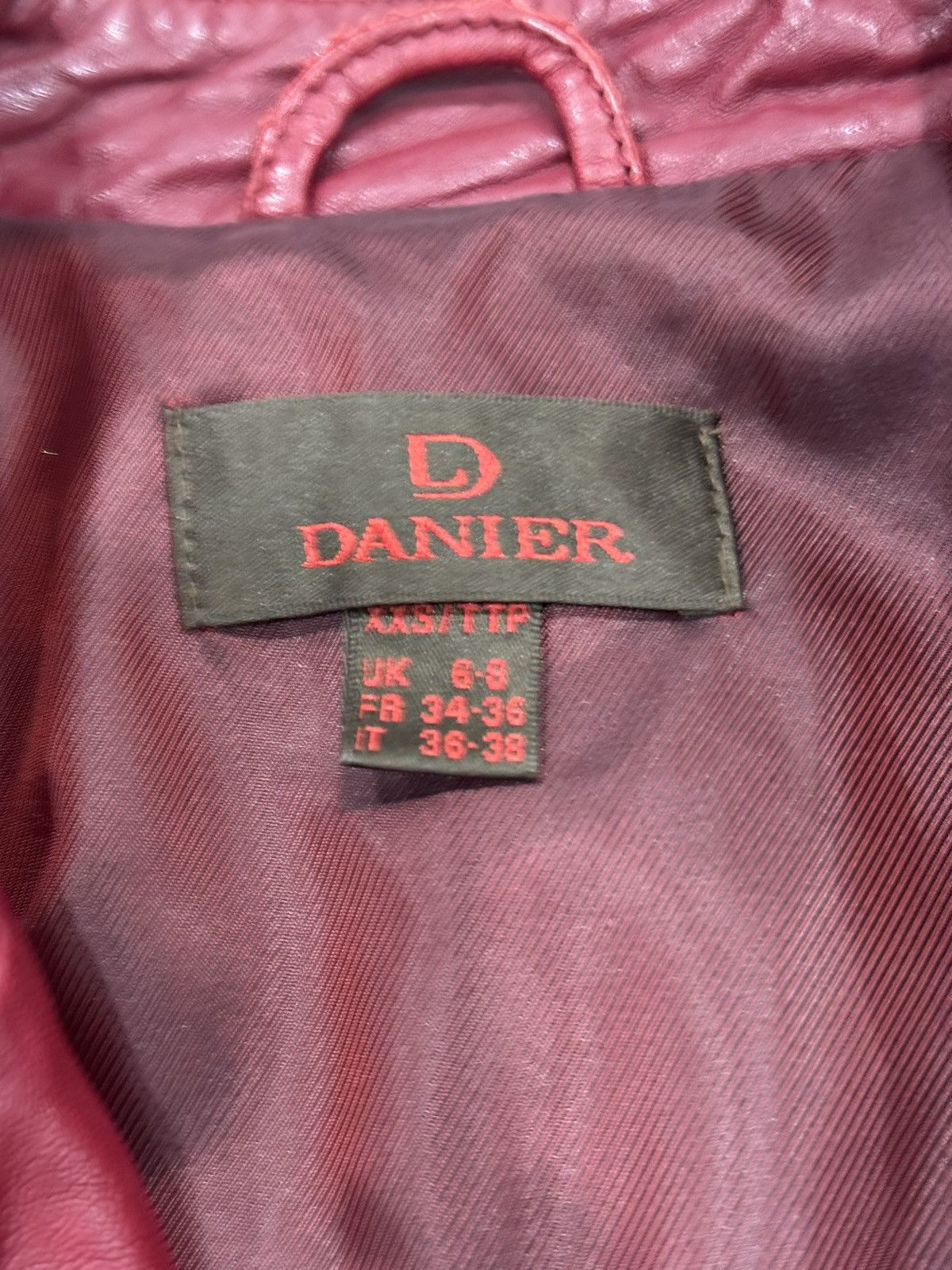 Danier Danier Genuine Red Leather Jacket Fitted Tailored Silhouette Size XXS / US 00 / IT 34 - 4 Thumbnail
