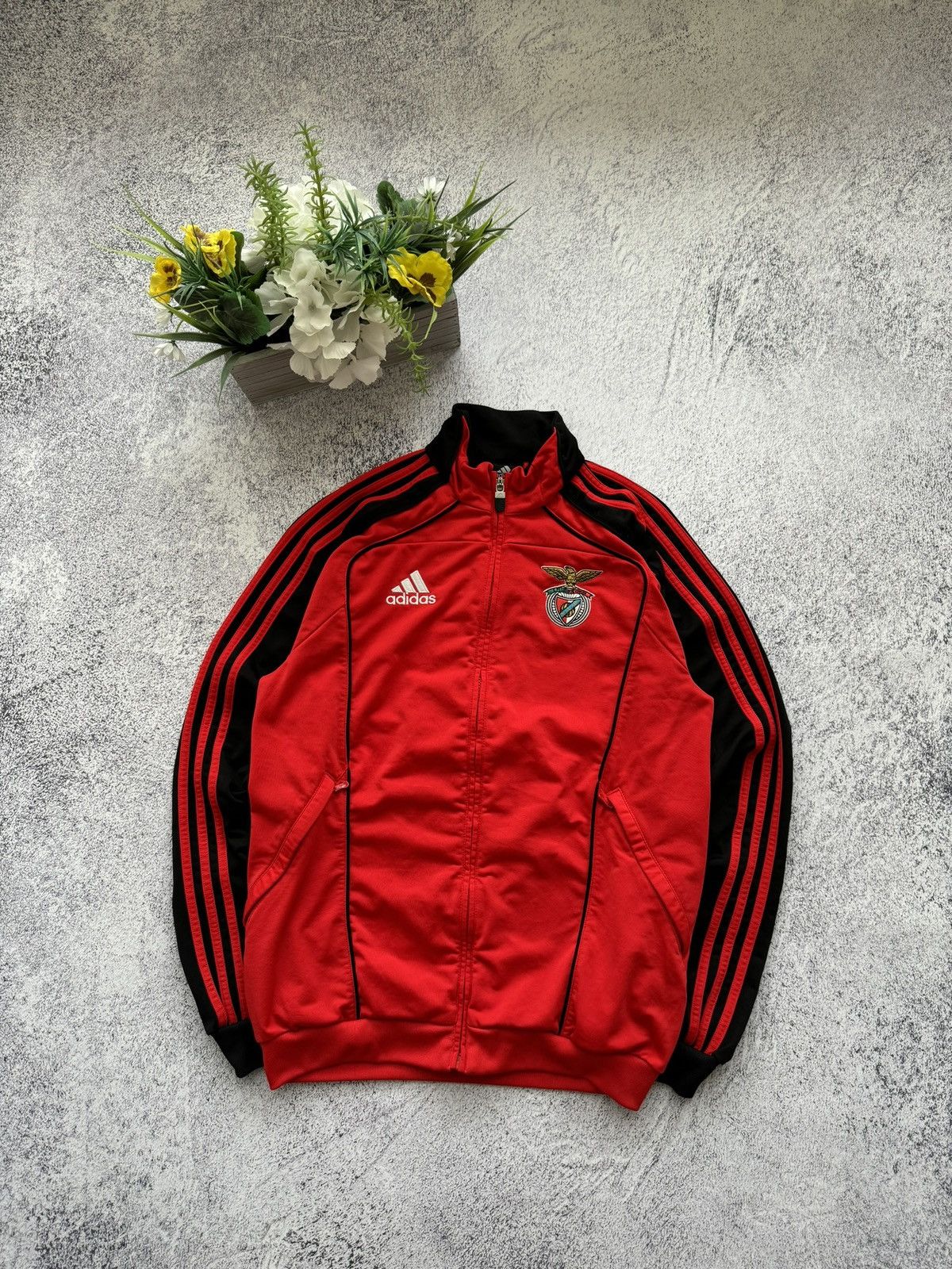 adidas★Shiny track jacket★XXL【希少サイズ・美品】 adidas-multi-lotus-print-track