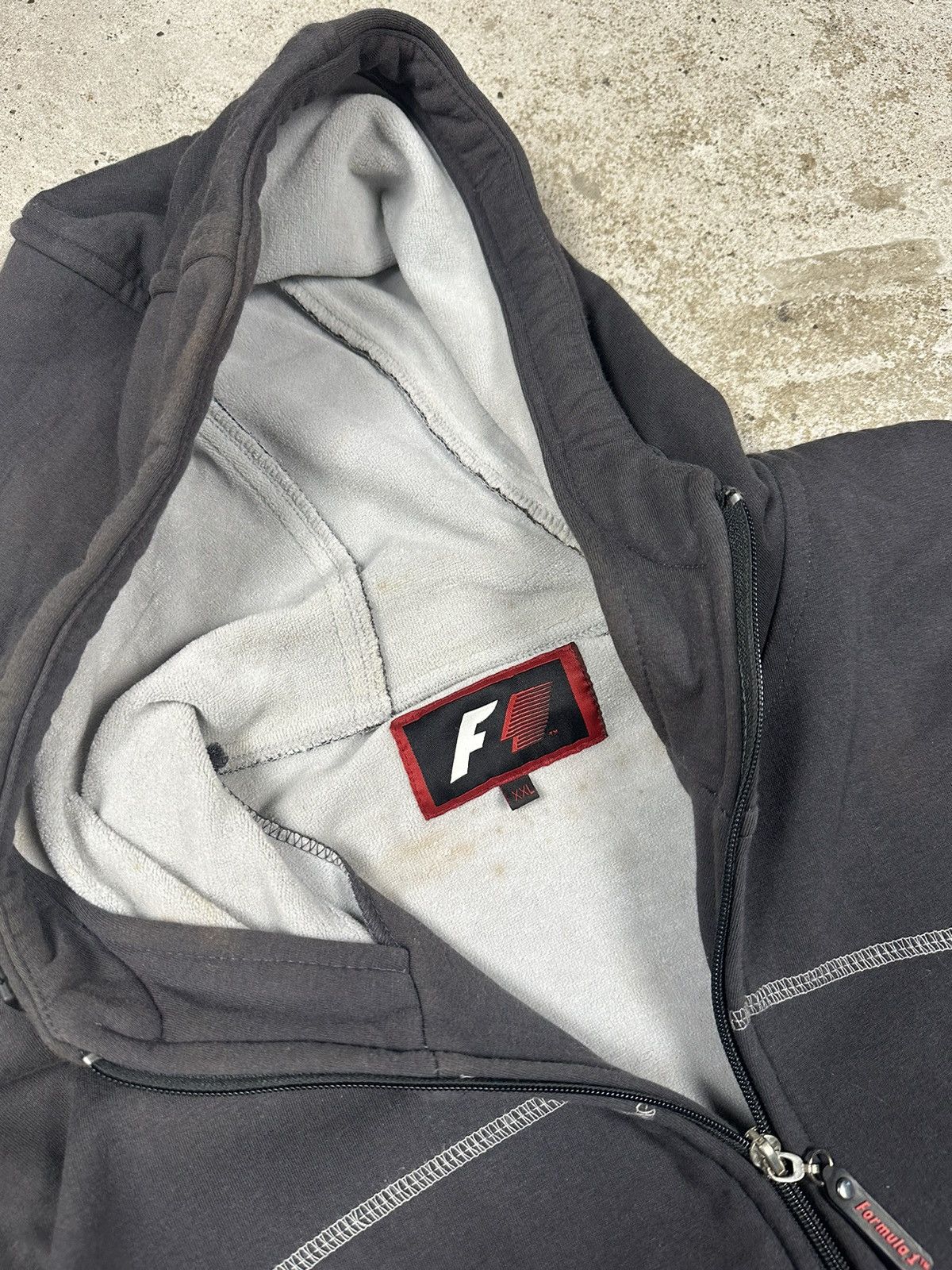 Formula 1 × Vintage Vintage Y2K Formula Uno Grey Heavyweight Racing Zip Hoodie Size US XXL / EU 58 / 5 - 9 Thumbnail