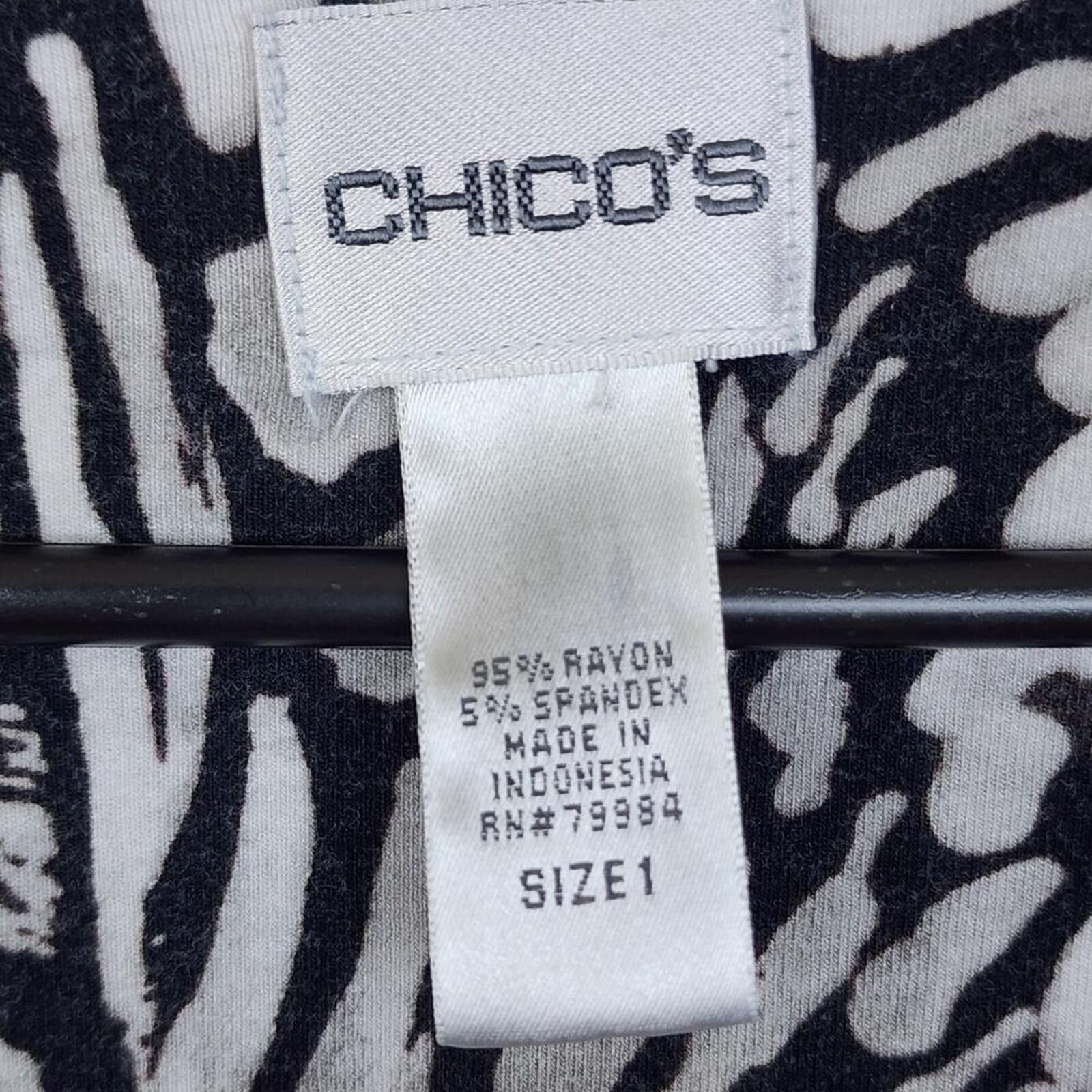 Chicos Chicos Grey Gray Black Leopard Cheetah Print Blouse Size L / US 10 / IT 46 - 2 Thumbnail