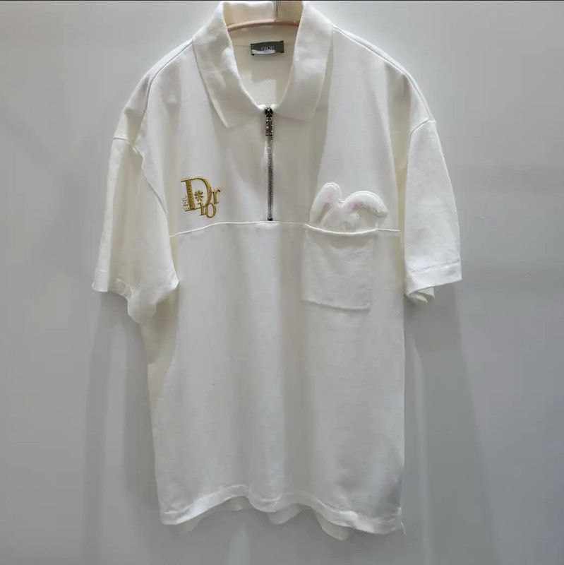 Dior Dior White Cotton Short Sleeve T-Shirt 0089 Size M / US 6-8 / IT 42-44 - 1 Thumbnail