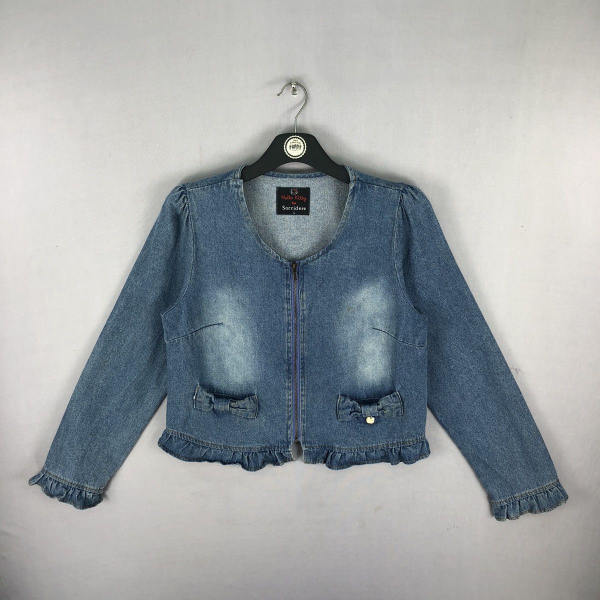Anime 2015 Hello Kitty x Sorridere Women Denim Jacket Zipper Size XS / US 0-2 / IT 36-38 - 1 Thumbnail