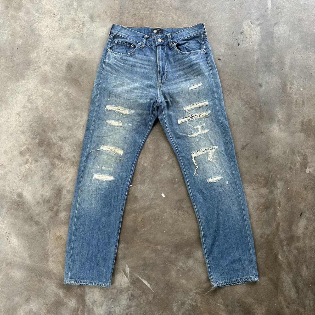 Japanese Brand Vintage W31 💥 Craft Distressed Faded Denim Jean Pant Size US 31 - 1 Thumbnail