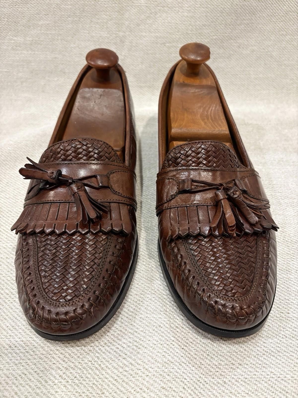 Nunn Bush NUNN BUSH Men's Strafford Woven Leather Loafer Cognac 7 M Size US 7 / EU 40 - 1 Thumbnail