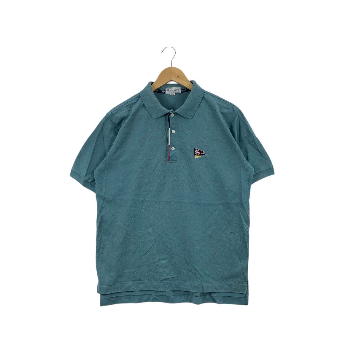 Burberry Vintage 90s BURBERRY LONDON Patch Crest Logo Polo Tee Shirt Size US L / EU 52-54 / 3 - 1 Thumbnail