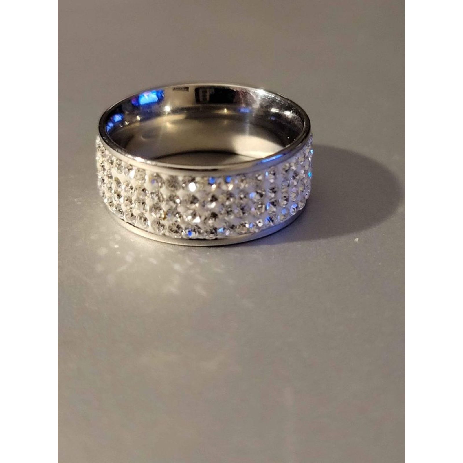 Other Sparking Stainless Steel Pave Rhinestone Silver Ring Size 6 Size ONE SIZE - 1 Thumbnail