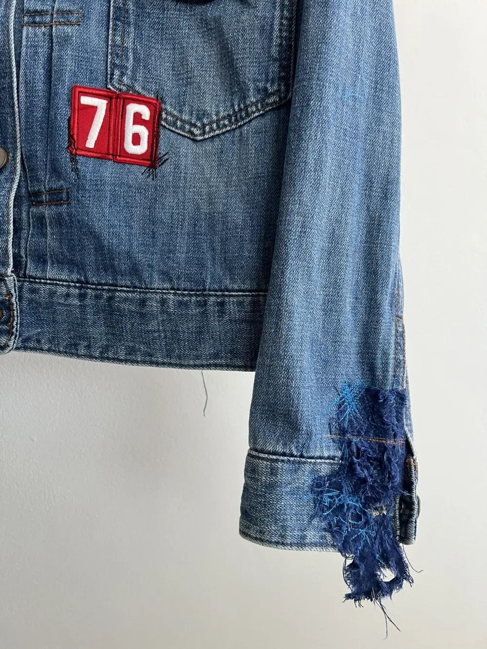 Vintage Trashed Vintage Denim Jacket Distressed Grunge Size US S / EU 44-46 / 1 - 5 Thumbnail