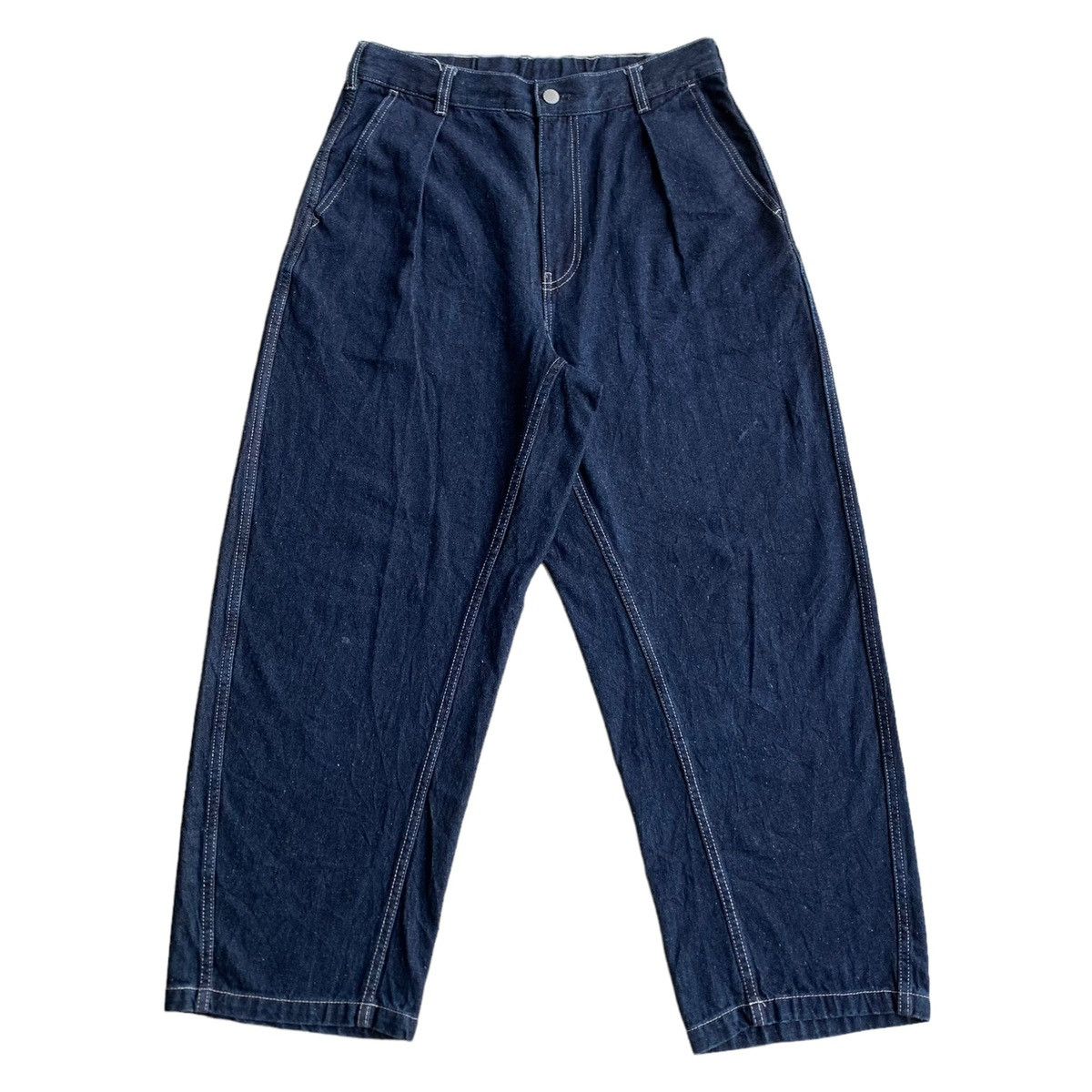Japanese Brand Japanese Brand Contrasting Stitch GU Wide Baggy Jeans Size US 32 / EU 48 - 8 Thumbnail
