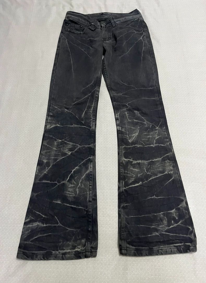 Yohji Yamamoto Vintage Distressed Black Denim Flared Pants-2506 Size 28" / US 6 / IT 42 - 3 Thumbnail