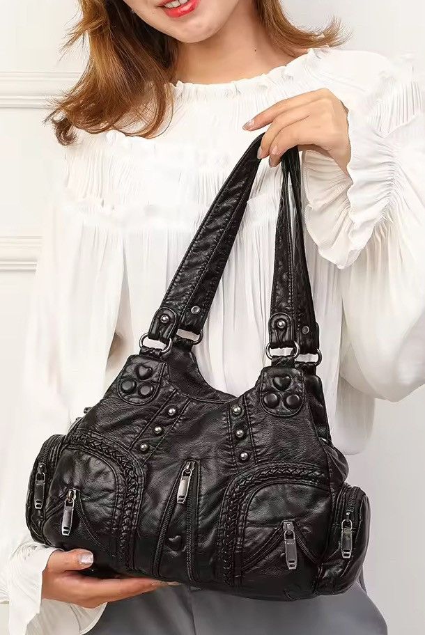 Japanese Brand Punk Goth Pu Leather Tote Bag Size ONE SIZE - 3 Thumbnail