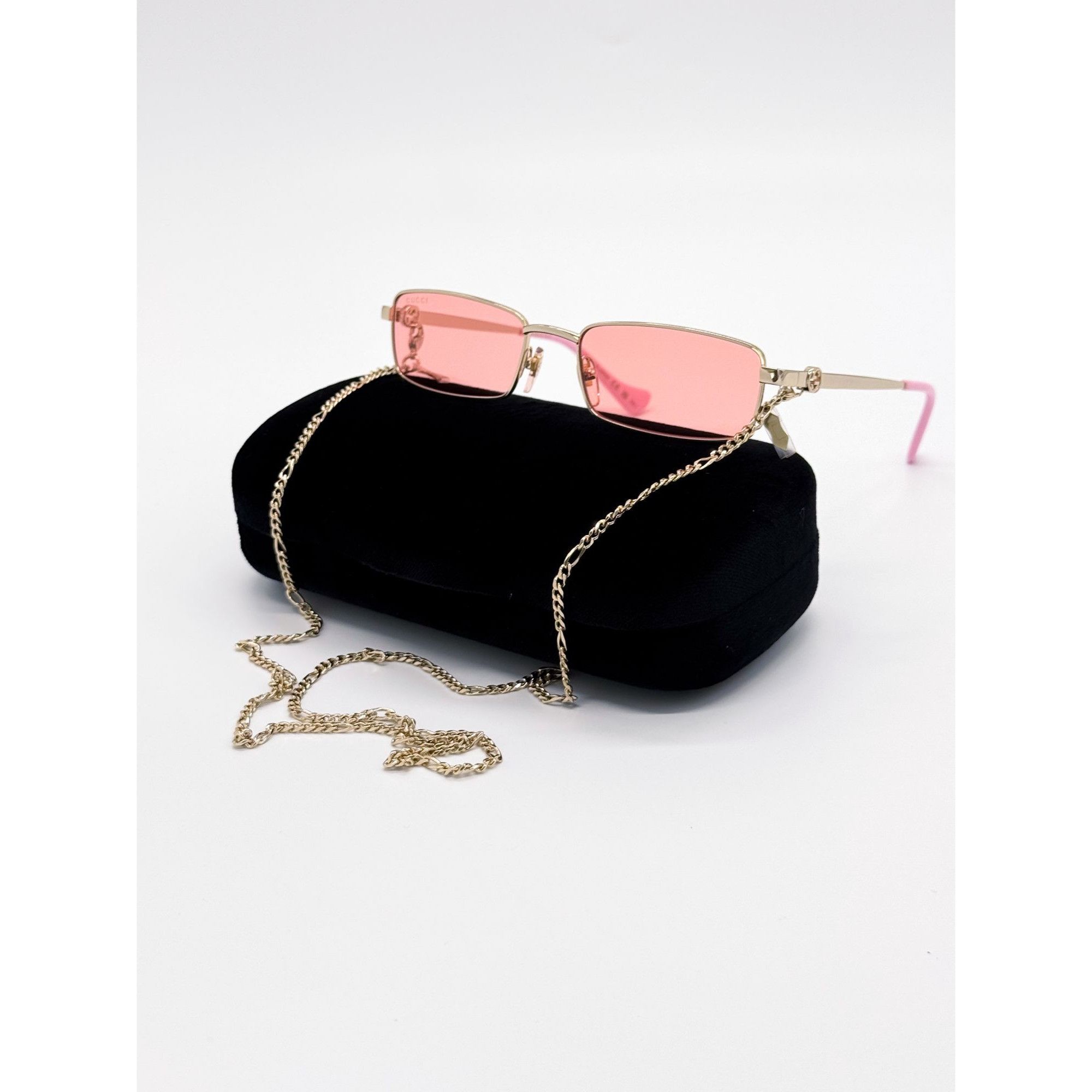 Gucci NEW GUCCI SUNGLASSES GG1600S 004 GOLD WOMEN WITH CHAIN Size ONE SIZE - 2 Thumbnail