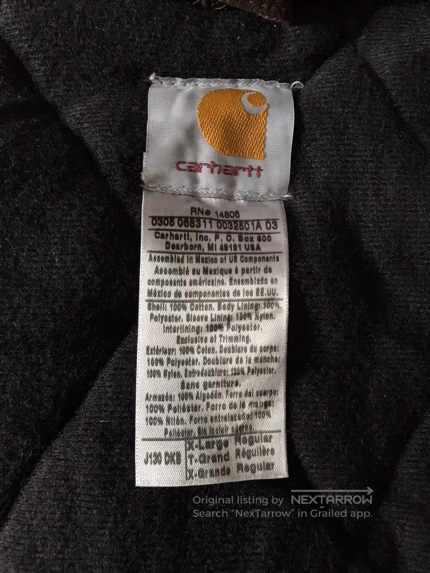 Carhartt Carhartt J130 Hooded Work Jacket. Size US XL / EU 56 / 4 - 9 Thumbnail
