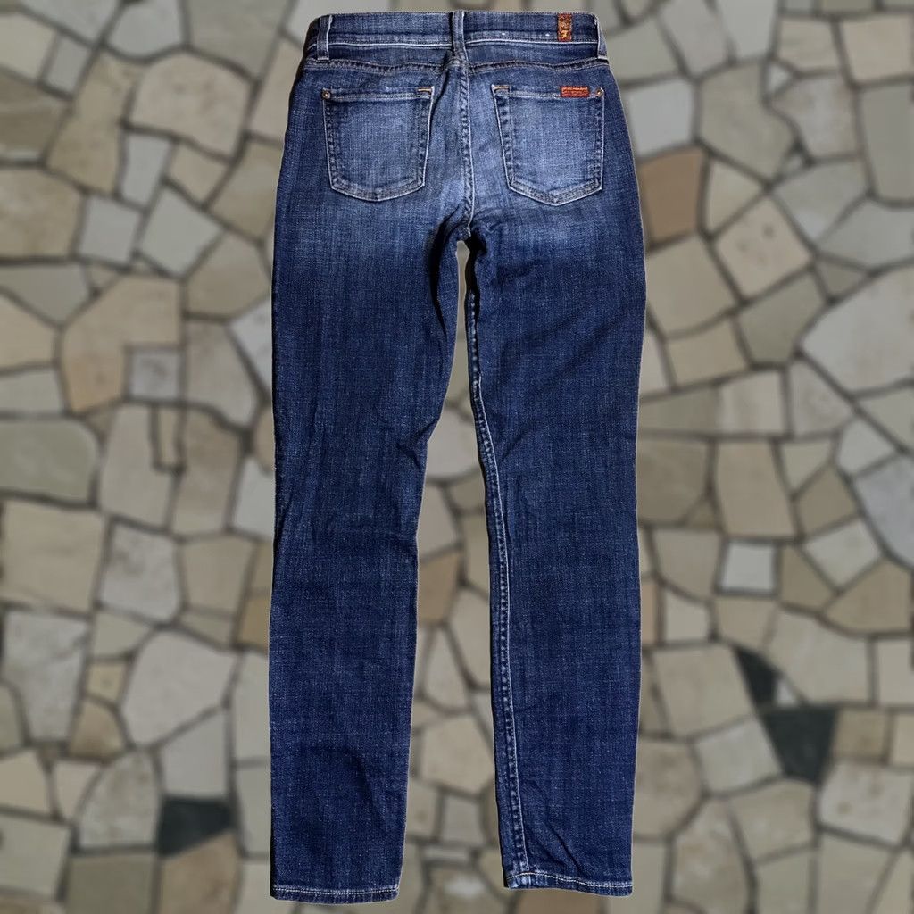7 For All Mankind VINTAGE 7 For All Mankind Jeans Womens High Waist Skinny Distressed Blue 28 Inseam 90s Bohemian Womens Jeans Size 26" / US 2 / IT 38 - 1 Thumbnail