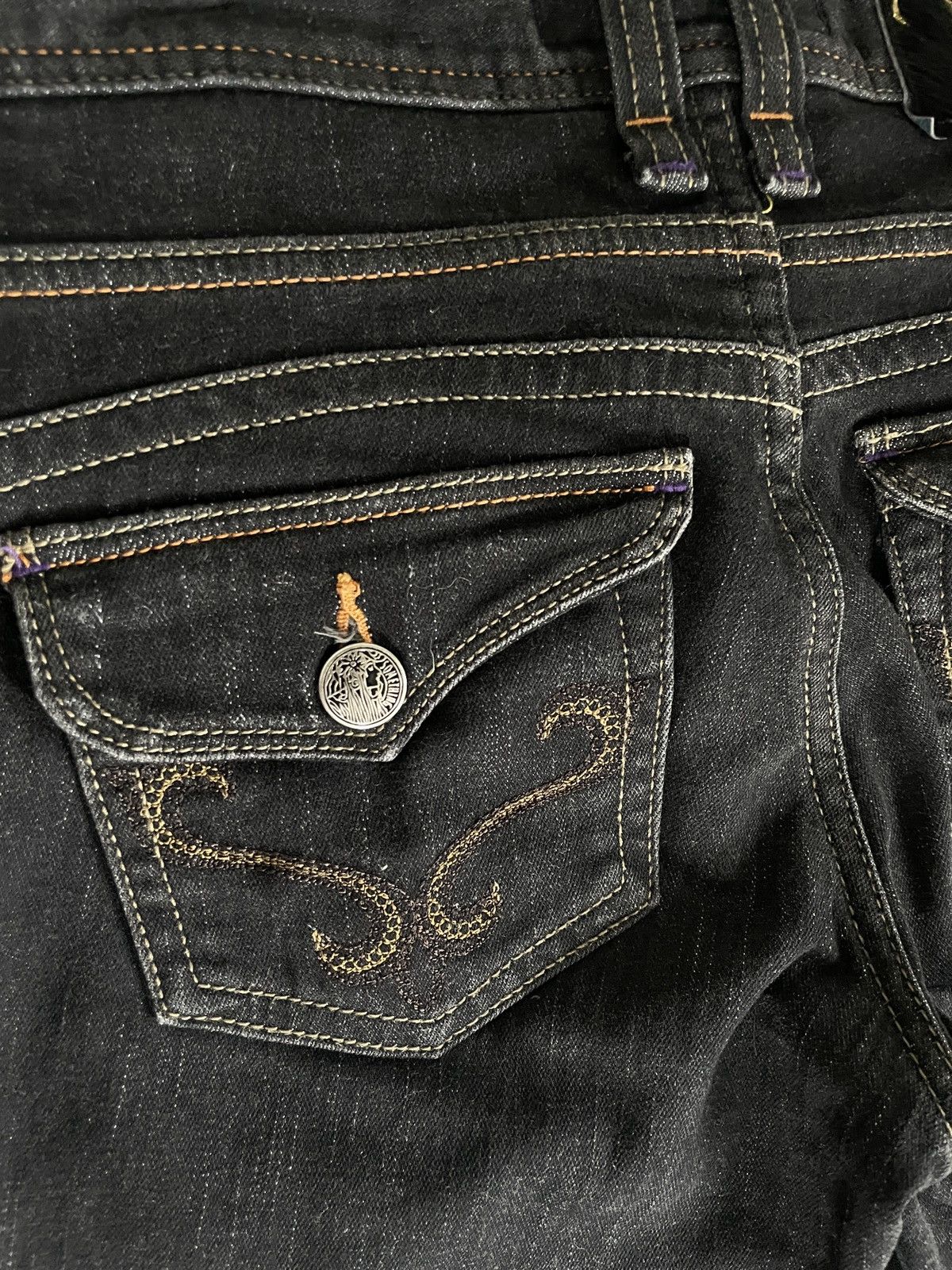 If Six Was Nine 2000s Japanese archive Vkei Flared Dark-Wash Jeans Y2K Size US 30 / EU 46 - 6 Thumbnail