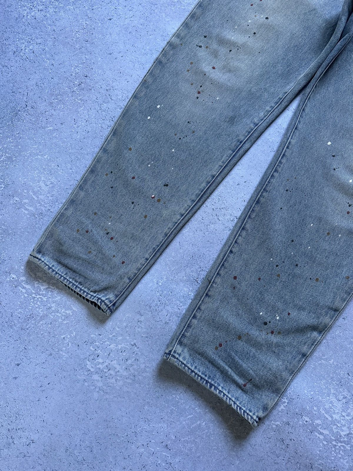 Armani Exchange × Vintage Armani Exchange Slim Fit Paint Splatter Light Wash Jeans Size US 32 / EU 48 - 3 Thumbnail