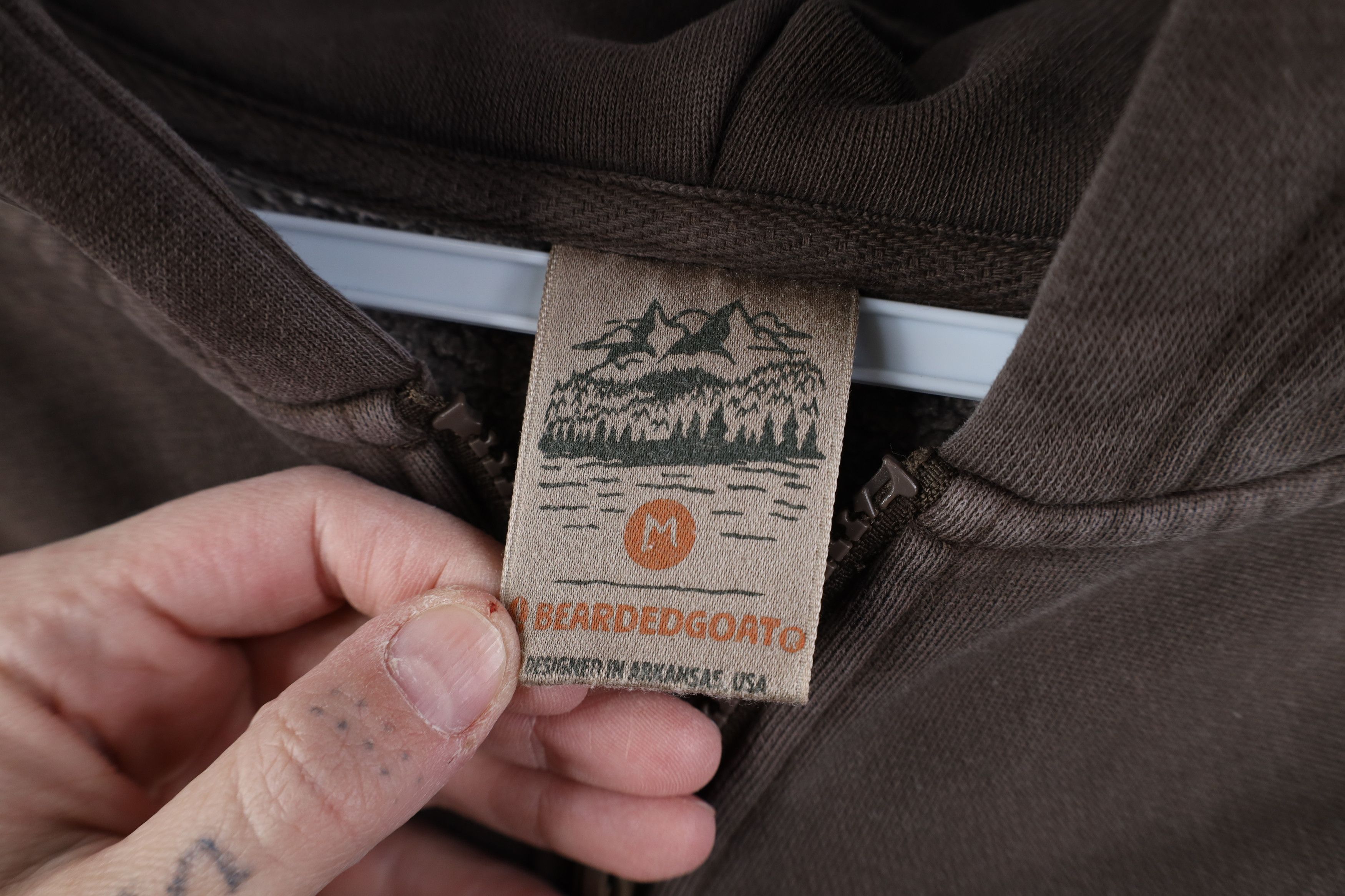 Vintage Bearded Goat Blank Cropped Heavyweight Full Zip Hoodie Brown Size M / US 6-8 / IT 42-44 - 10 Thumbnail