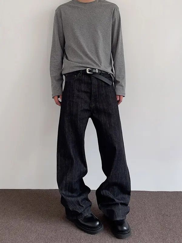 VIBE Oversized Wide Leg Dark Wash Jeans Size US 34 / EU 50 - 8 Thumbnail