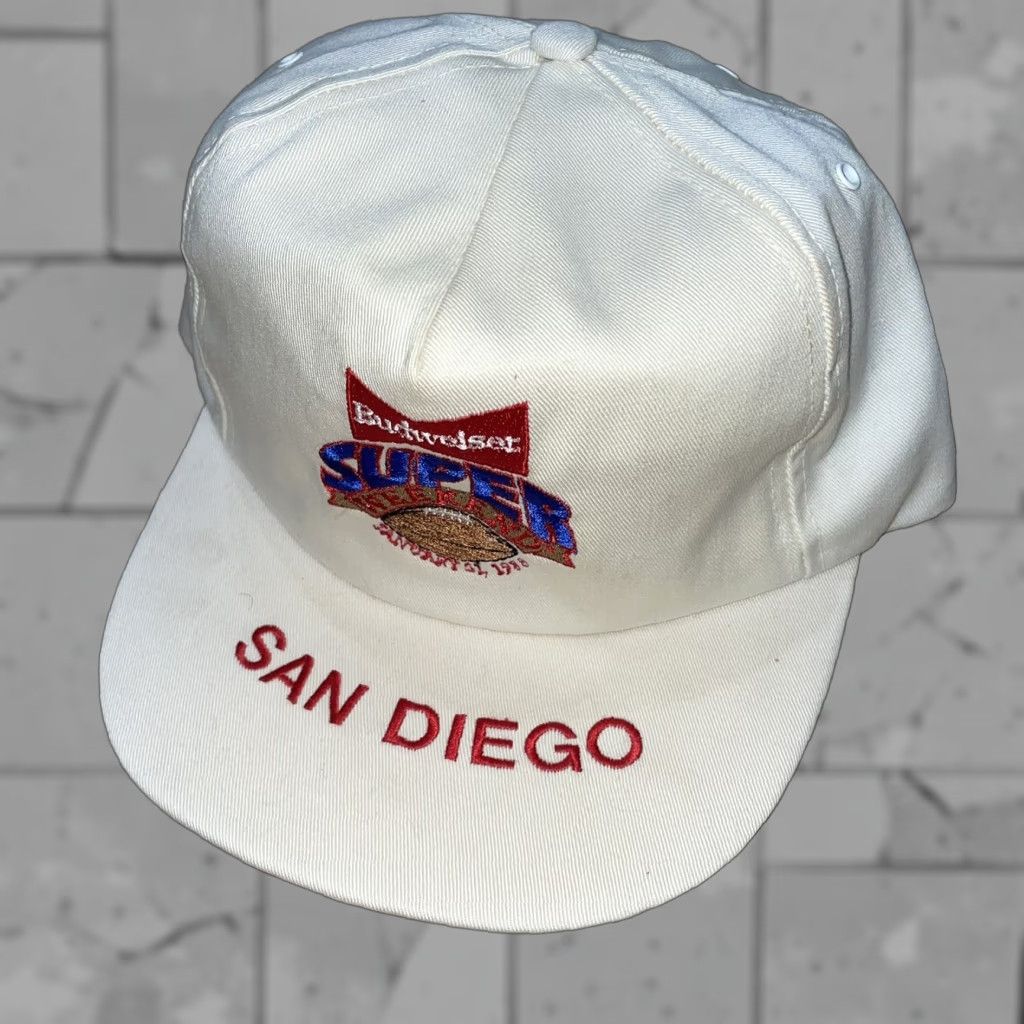 Budweiser VINTAGE Budweiser Snapback Cap Men Adjustable White USA San Diego Size ONE SIZE - 1 Thumbnail