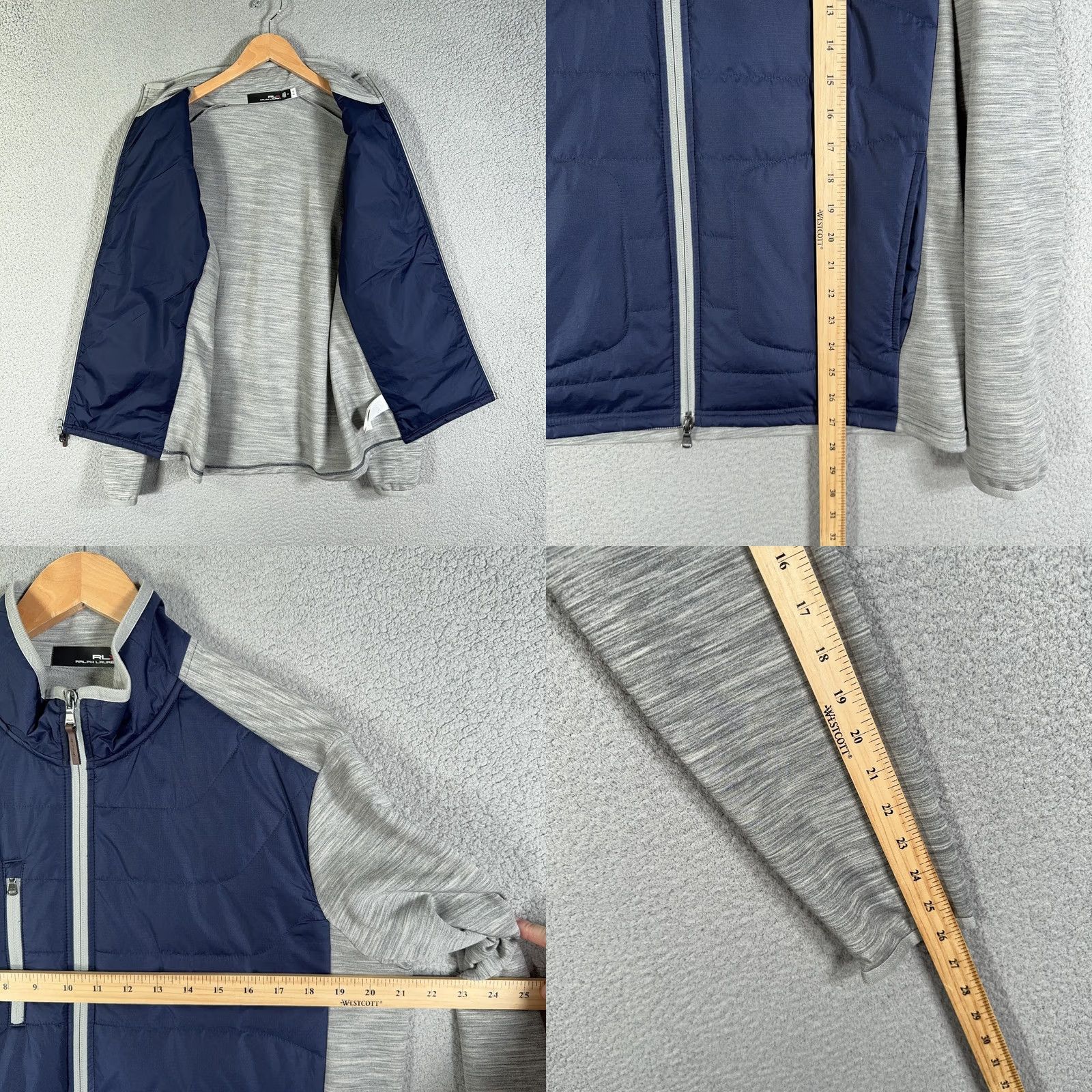Polo Ralph Lauren RLX Ralph Lauren Tour Championship Jacket Mens M Golf Mockneck Quilted Front Zip Pockets Breathing Lightweight Navy Blue Colorblock Size US M / EU 48-50 / 2 - 8 Thumbnail