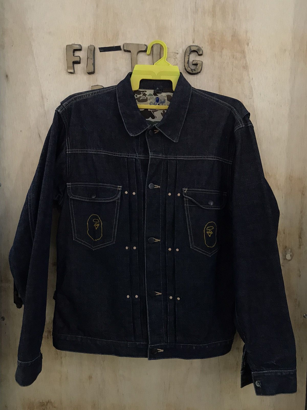 image of Bape x Vintage Denim Jacket in Blue, Men's (Size XL)