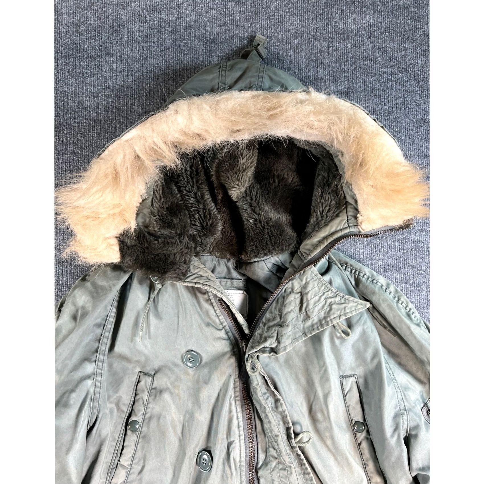 Industrie VINTAGE Greenbrier Industries N-3B Parka Mens Large Green Military Coat Size US L / EU 52-54 / 3 - 3 Thumbnail