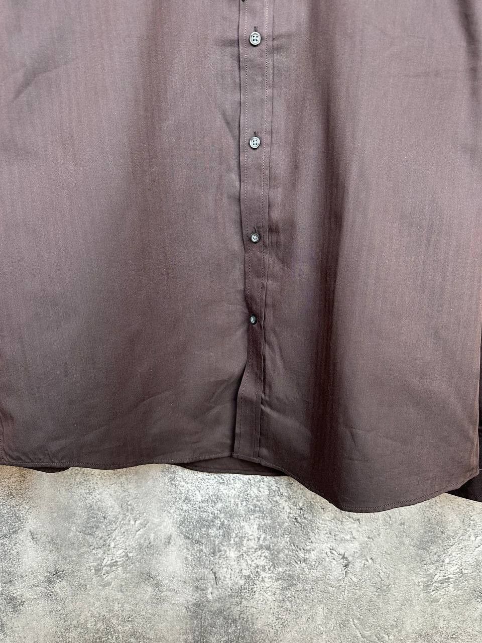 Other NWT Yorn Striped Button Up Shirt Brown LS Poplin Soft Cotton Size US L / EU 52-54 / 3 - 7 Thumbnail