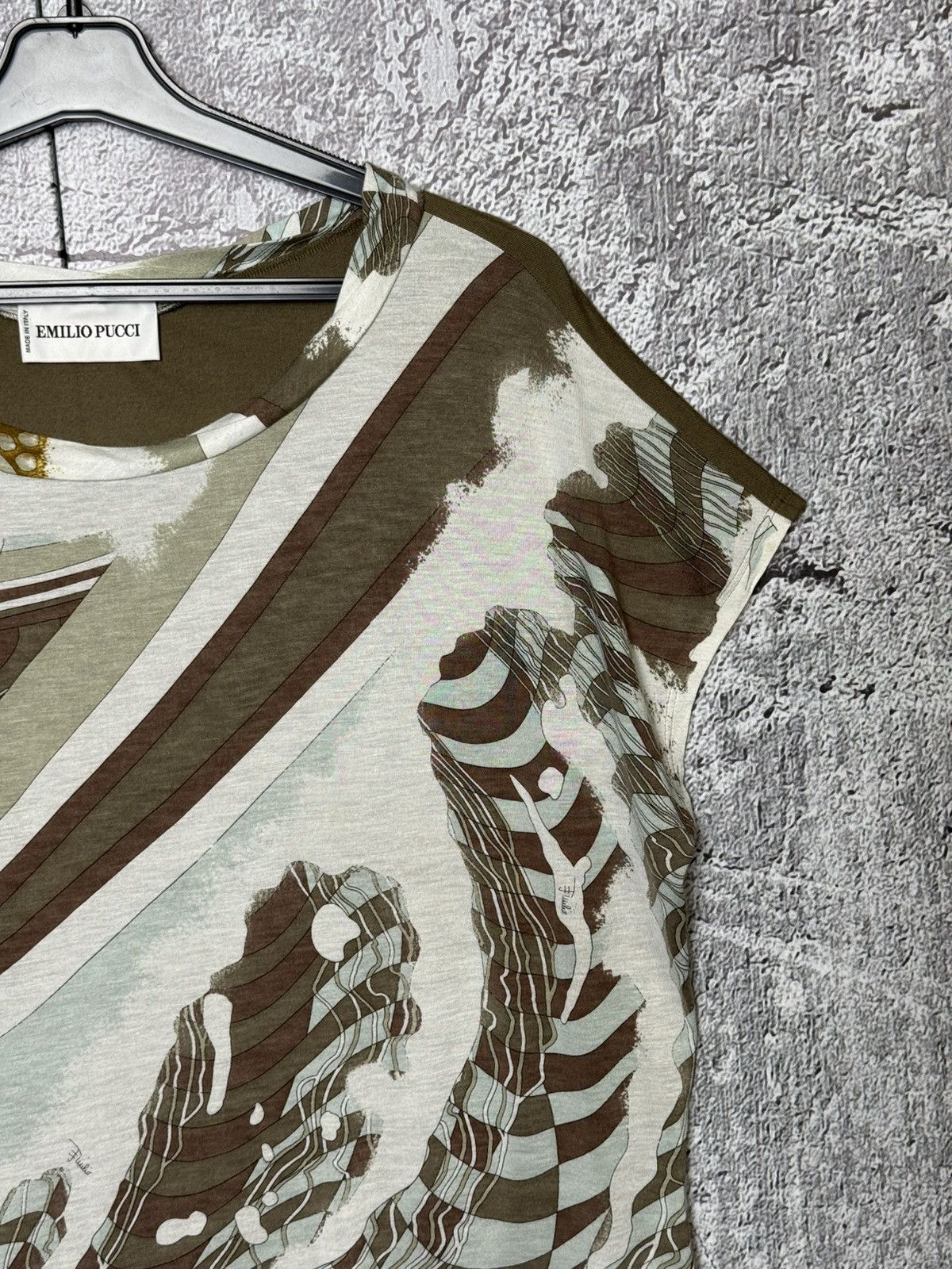 Emilio Pucci Emilio Pucci Printed Top Multicolor Abstract Short Sleeve Size M / US 6-8 / IT 42-44 - 4 Thumbnail