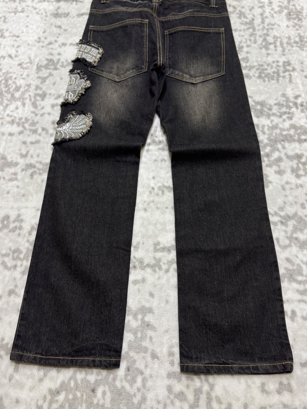 If Six Was Nine Vintage Punk Patchwork Denim Y2K Regular Fit Jeans Size US 26 / EU 42 - 13 Thumbnail