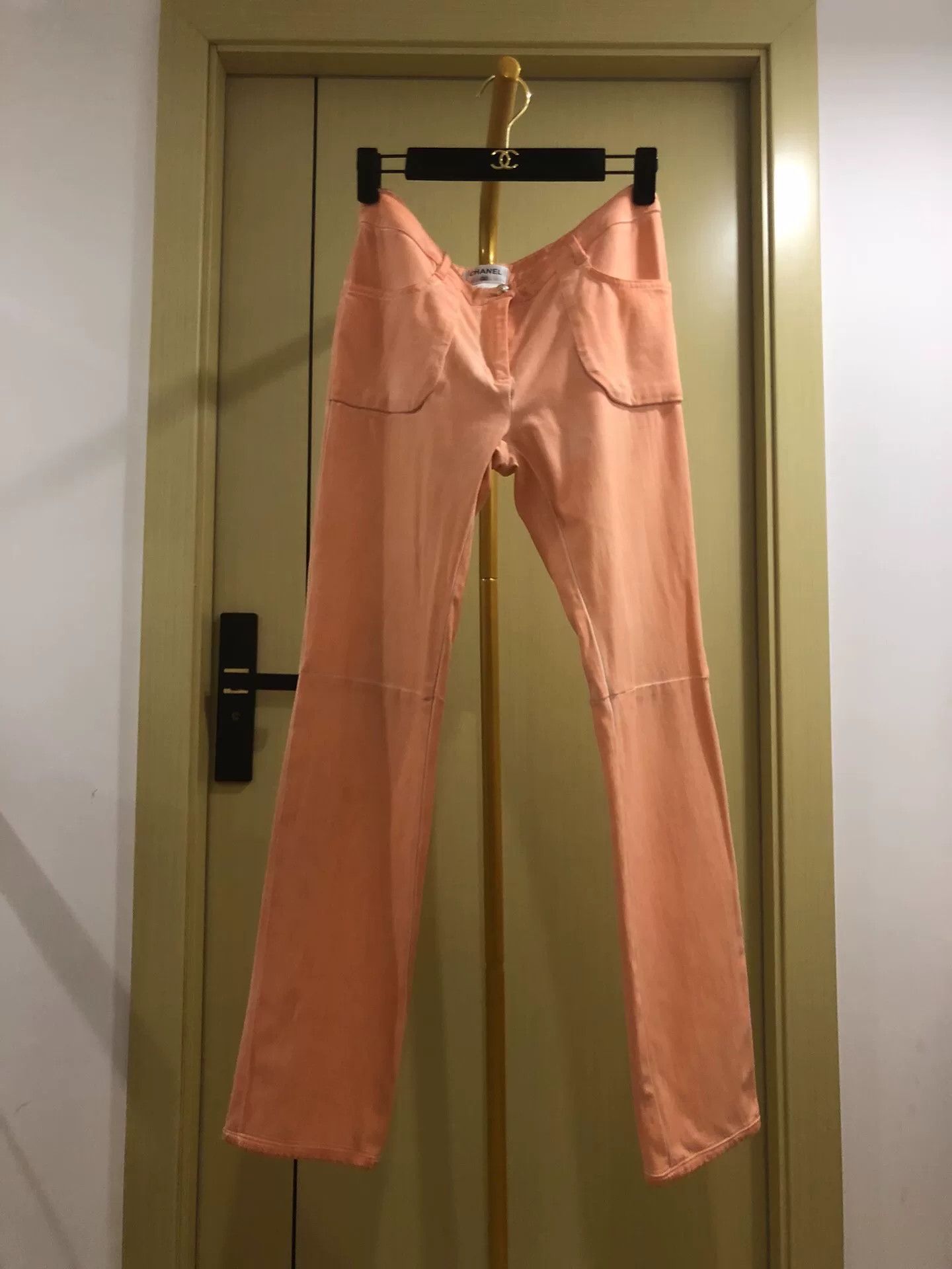 Chanel Chanel Orange Straight-Leg Pants for Women Size 40" / US 18 - 1 Thumbnail
