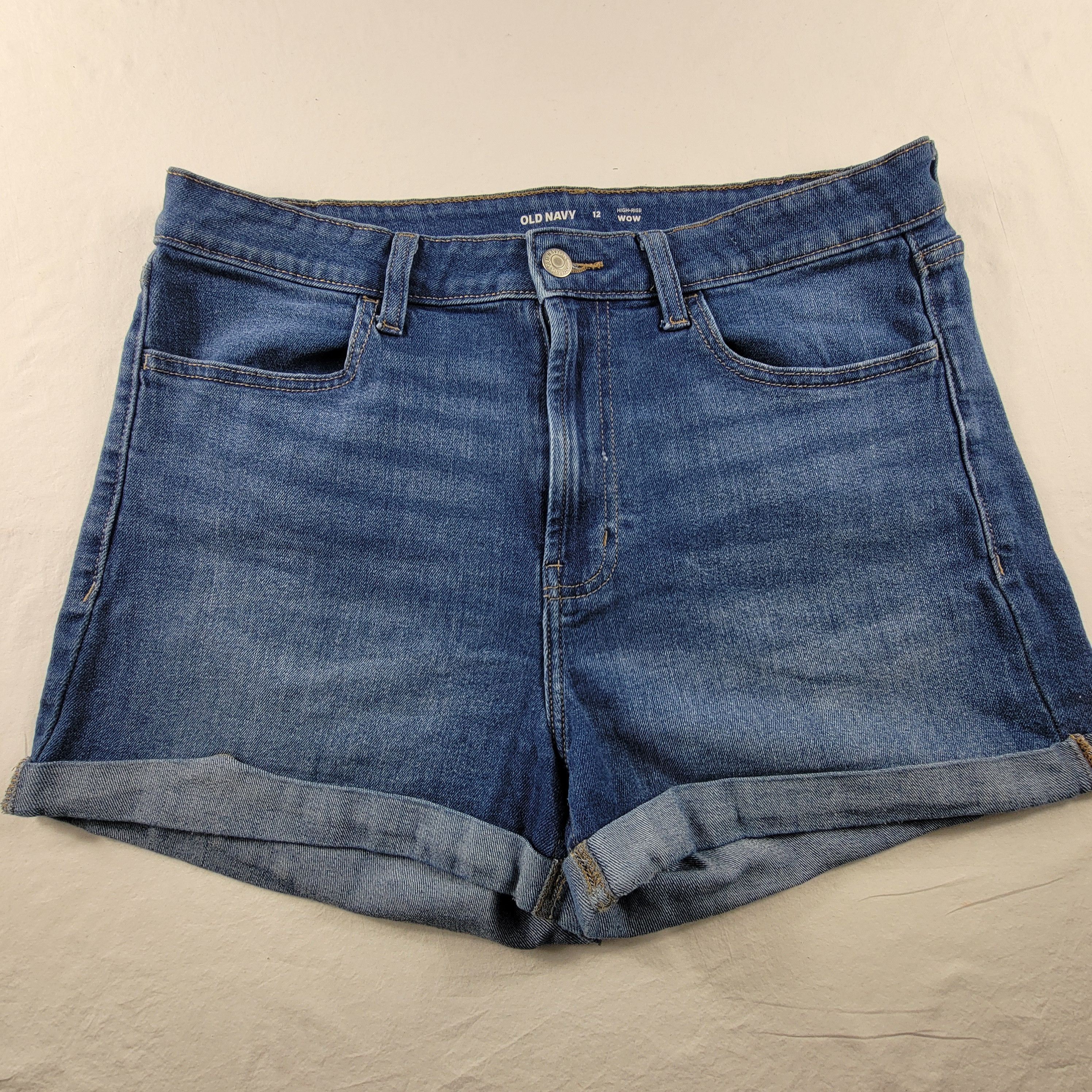 Old Navy y2k Old Navy blue denim elastic shorts hoochie daddy mama👖 Size 34" / US 12 / IT 48 - 2 Thumbnail