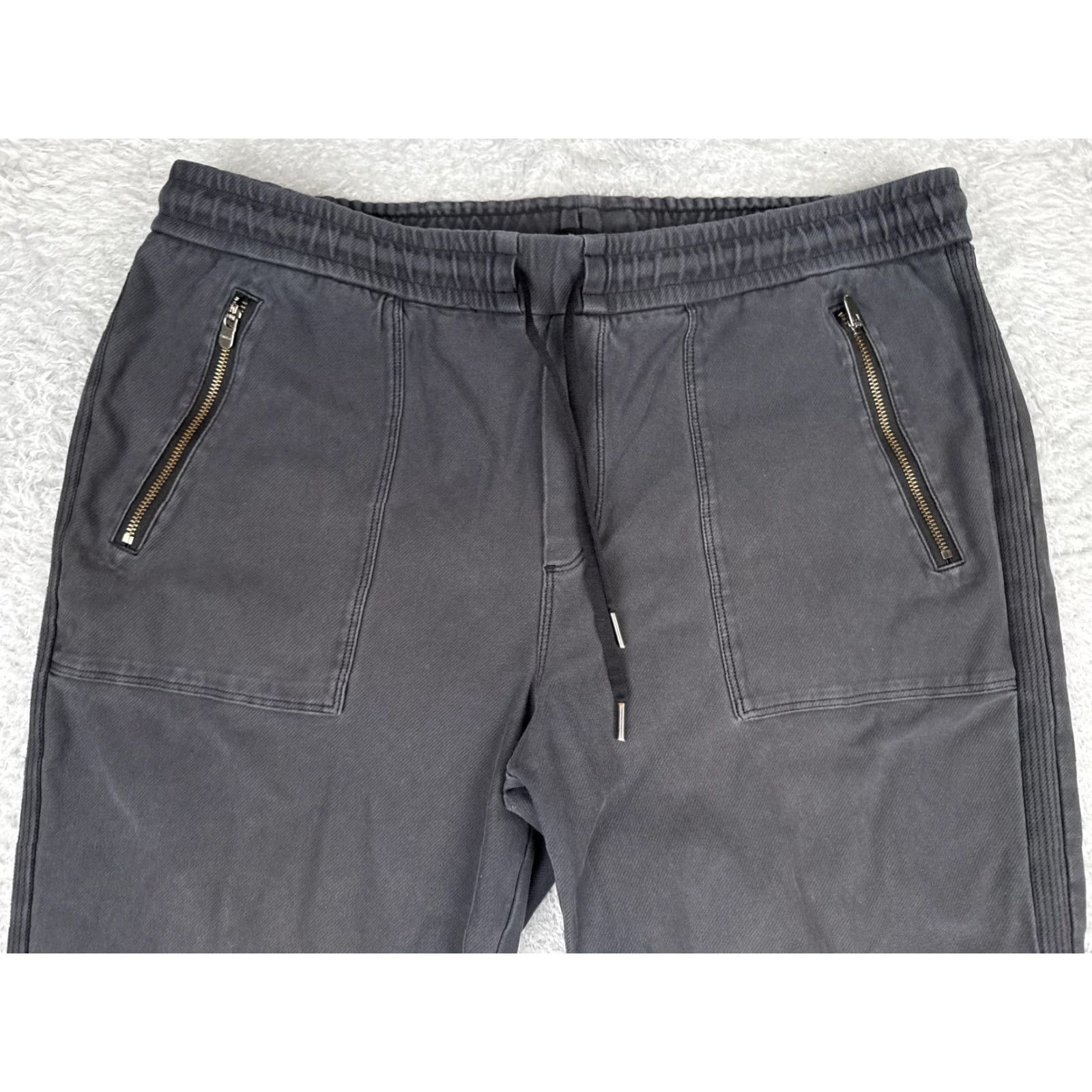 Athleta Athleta Womens Jogger Pants 12 Gray Elastic Waist Ankle Zippers Pockets Twill Cotton Spandex Size 34" / US 12 / IT 48 - 4 Thumbnail