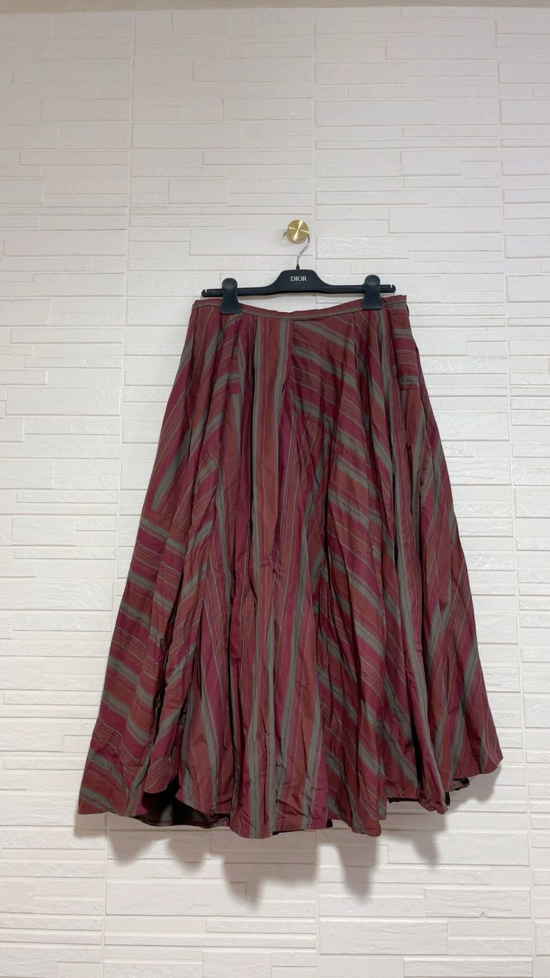 Dries Van Noten dries van noten size:40 Wine red striped skirt Size 31" - 1 Thumbnail