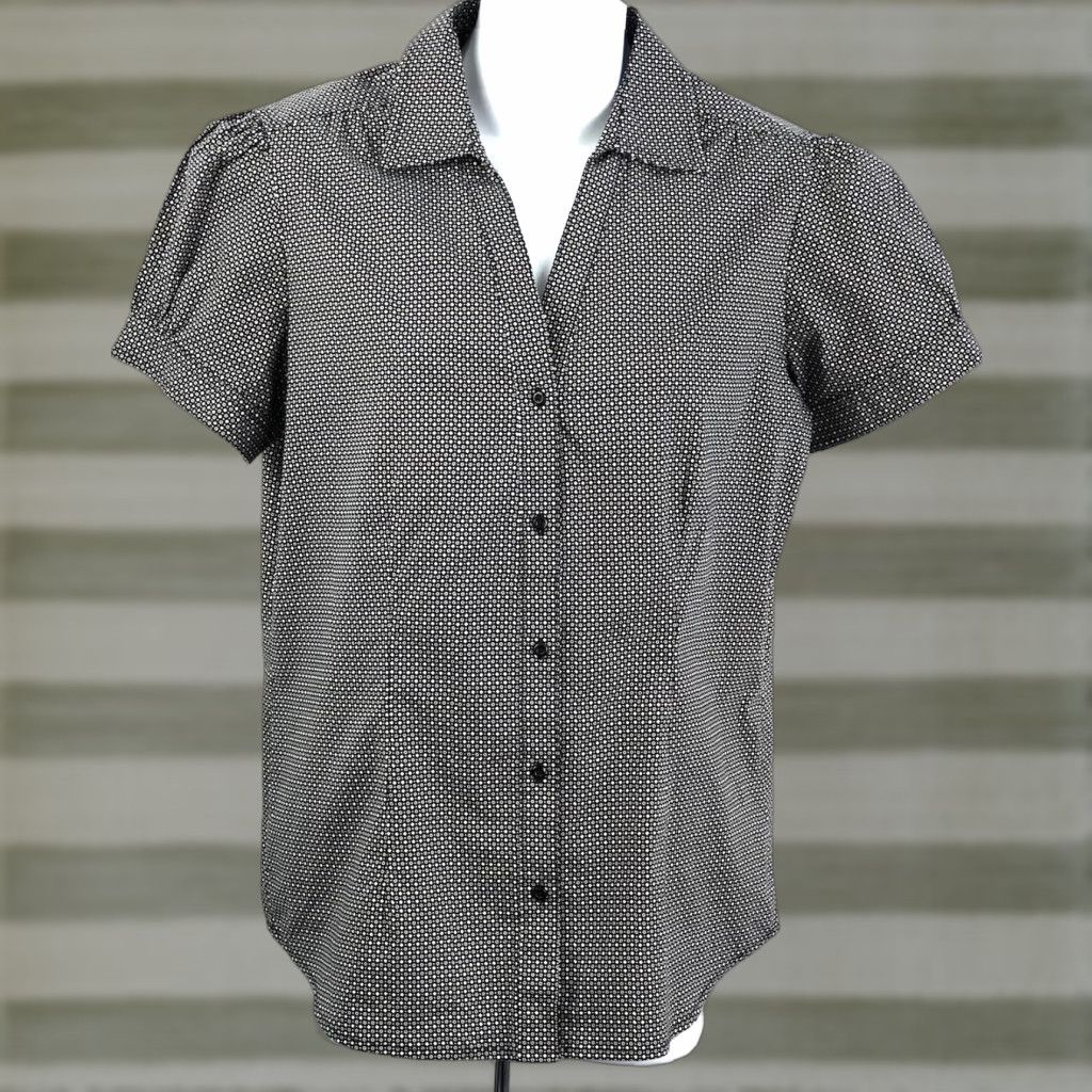 Vintage Cato Top Blouse S Black Polka Dot Short Puff Sleeve Boho Grunge Fairy Shirt Womens Size S / US 4 / IT 40 - 1 Thumbnail