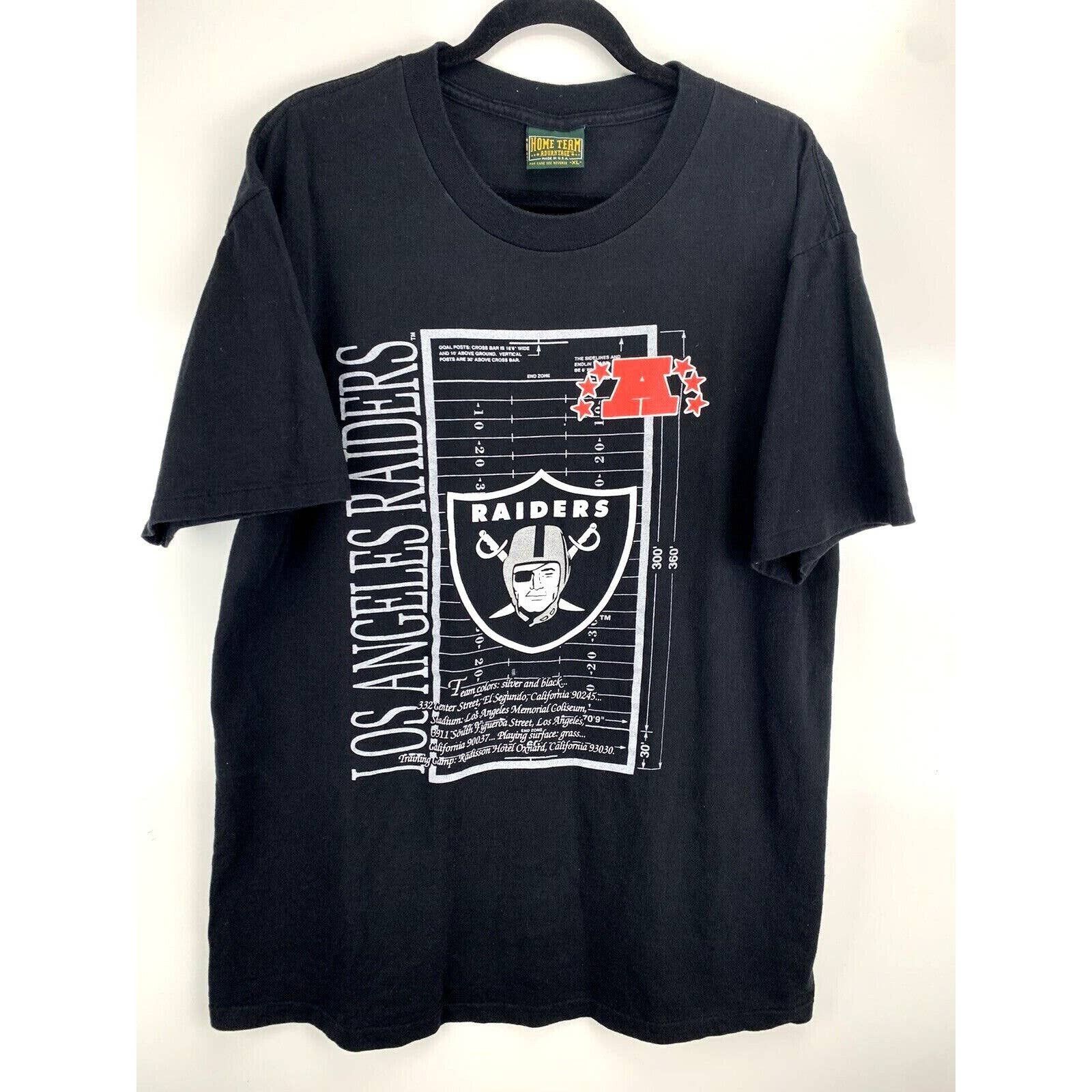 image of Vintage La Raiders Crew Neck Tee Size XL Black Single Stitch, Men's