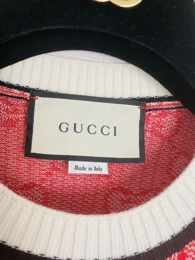 Gucci Gucci Red double G full logo printed pullover sweater short Size XS / US 0-2 / IT 36-38 - 2 Thumbnail