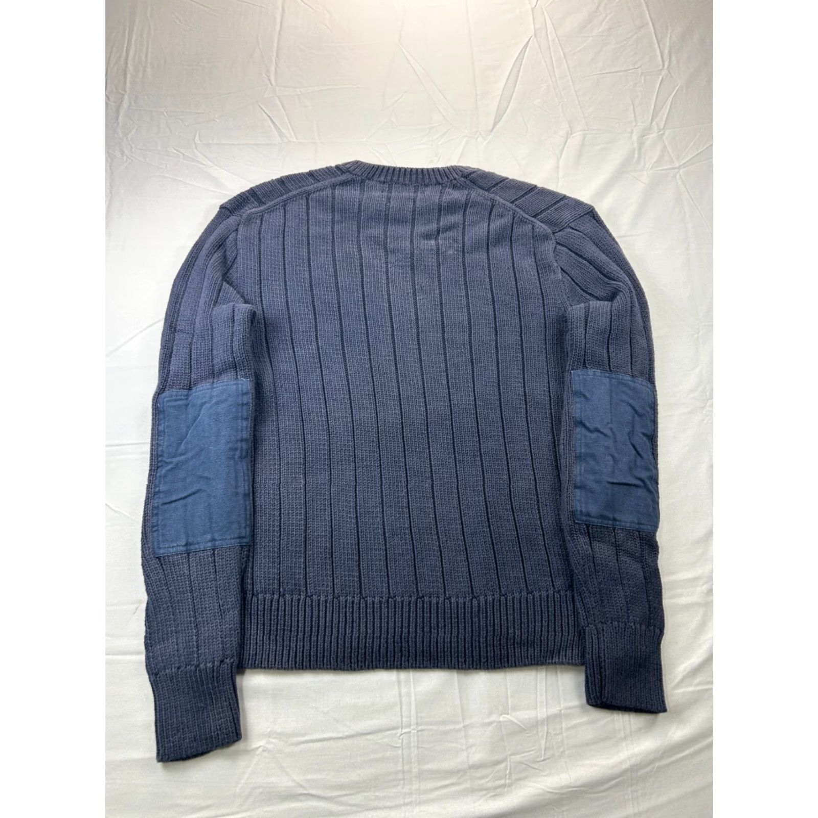 Polo Ralph Lauren VINTAGE Polo Ralph Lauren Sweater Shirt Men M Blue Cotton Knit Elbow Patch Logo V-Neck Pullover Knit Regular Wool? Size US M / EU 48-50 / 2 - 4 Thumbnail