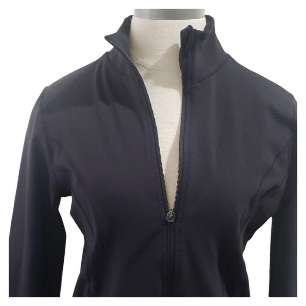 Designer CT1833 90 Degrees Ladies Black Athletic Zip Front Jacket M Size M / US 6-8 / IT 42-44 - 2 Thumbnail