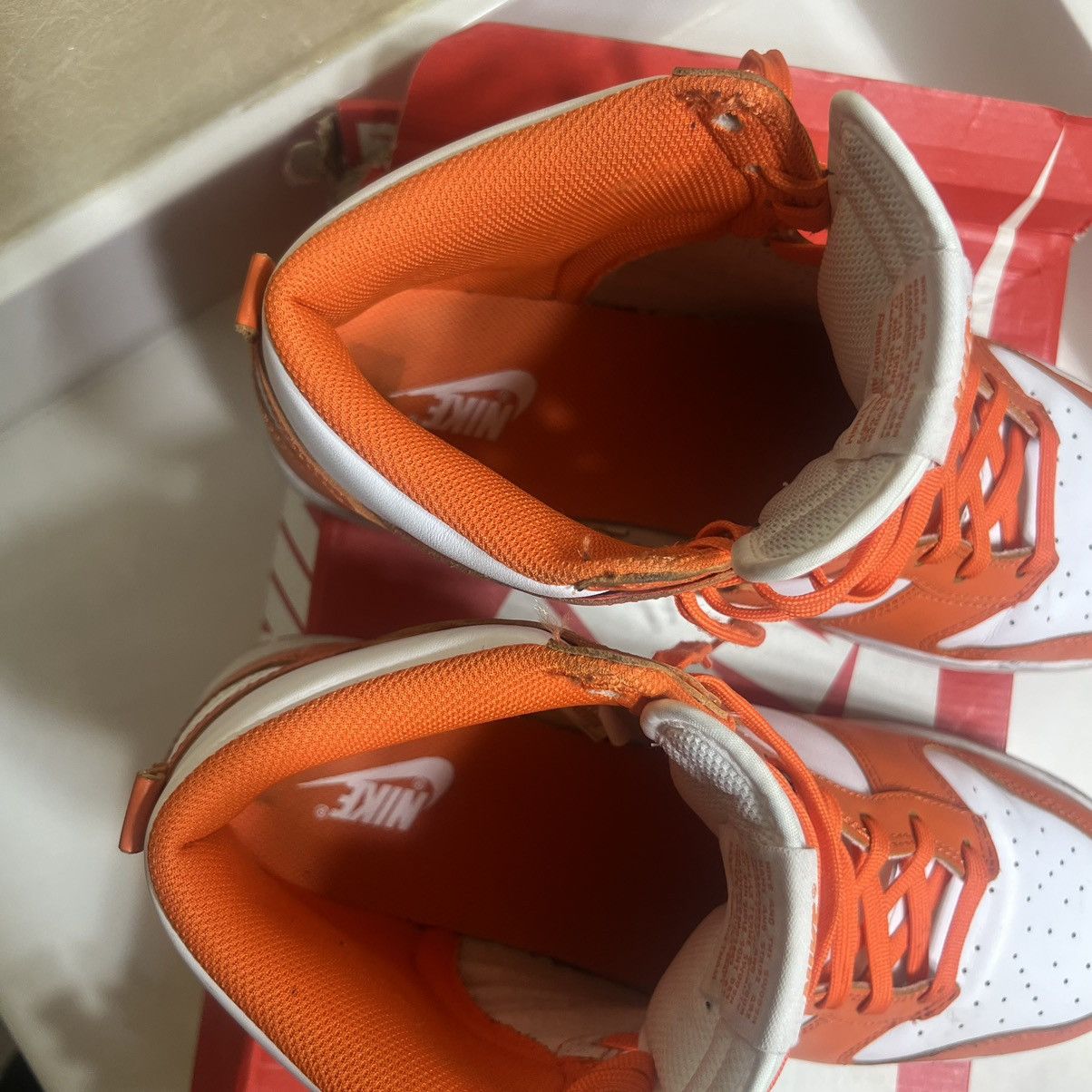 Nike 2021 Orange Syracuse Dunk Retro Hightop Size US 11.5 / EU 44-45 - 4 Thumbnail