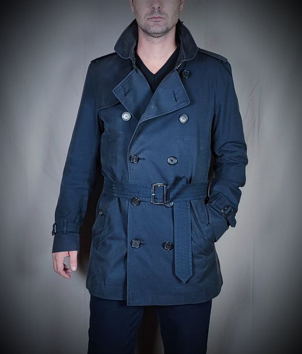 Burberry's trench coat, size M for men cotton navy blue type Vintage Second Hand
