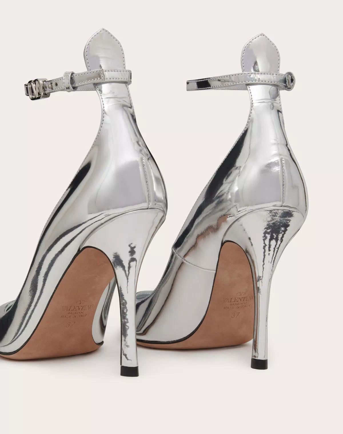 Valentino o1s1wg110426 Tan-Go Mirror Pumps in Silver Size US 11 / IT 41 - 5 Thumbnail