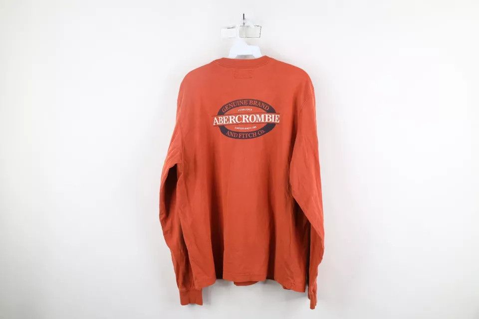 Abercrombie & Fitch × Vintage Vintage 90s Abercrombie & Fitch Long Sleeve T-Shirt Orange Size US L / EU 52-54 / 3 - 8 Thumbnail