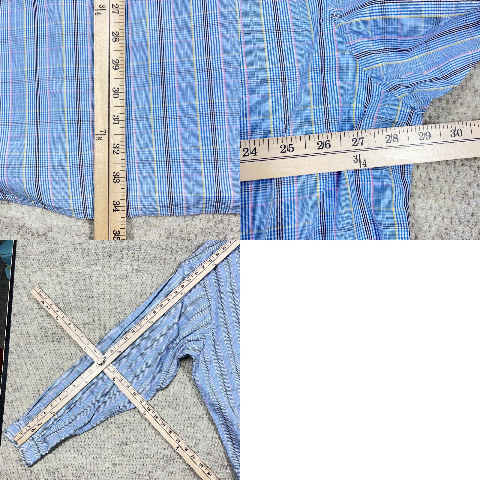 Ralph Lauren Ralph Lauren Shirt Men 2XL Blue Plaid Button-Up Blake Blake Two Ply Poplin Dress Button-Front Casual Size 48R - 8 Thumbnail