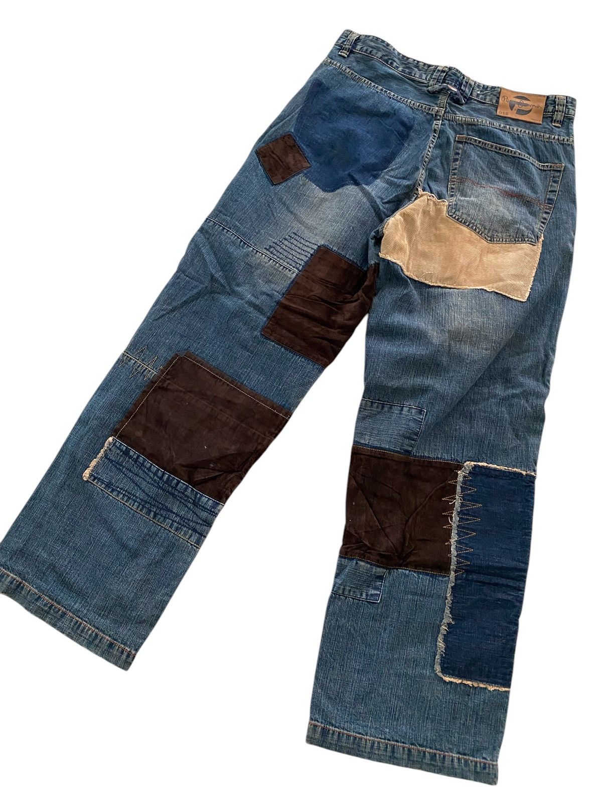 Japanese Brand PEPE JEANS patcwork style Baggy denim pants Kapital style Size US 30 / EU 46 - 2 Thumbnail