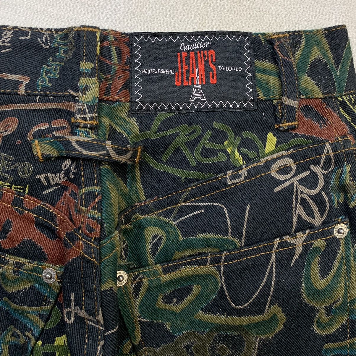Jean Paul Gaultier Vtg archive jean paul gaultier ss 94 graffiti denim pants Size US 26 / EU 42 - 9 Thumbnail