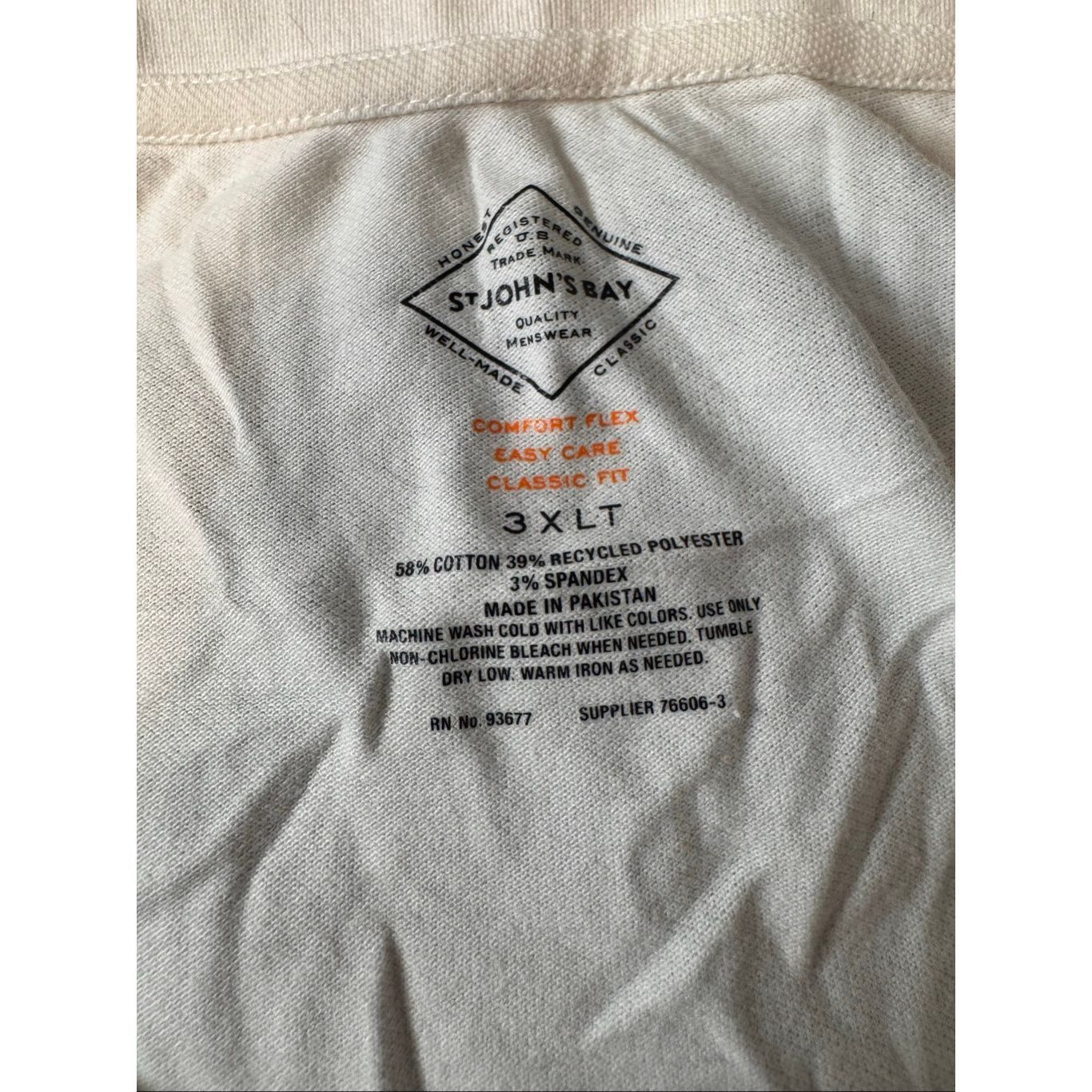 Other St. John’s Bay Men’s White Polo Shirt 3XLT Comfort Flex Shor Size US XXL / EU 58 / 5 - 4 Thumbnail